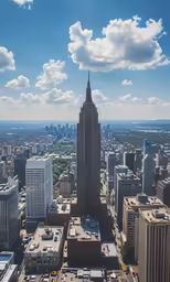 a large city is located on an elevated plot