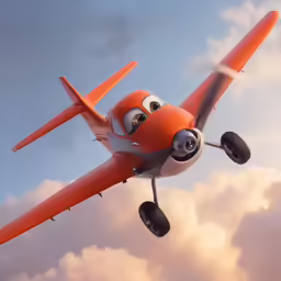 an airplane with a face sitting on its nose