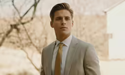 a man in a suit standing outside