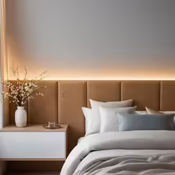 a modern hotel bed is adorned with luxurious comforter