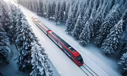 a train going through the middle of the woods