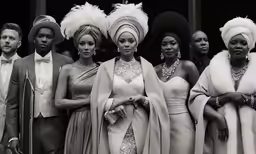 a group of african men and women in dresses