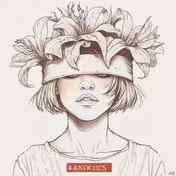 a girl wearing a hat with flowers on it