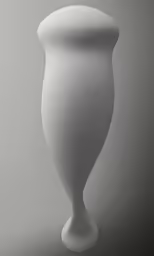 a white vase with a long neck that has a slender structure