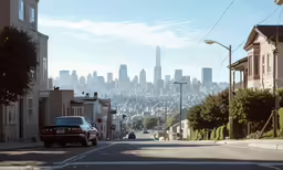 there is a car that is stopped on the street