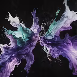 the colors are liquid and splashing into the water