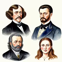 an image of three men and women in suits,three different portraits of some people with different hair types
