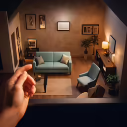 a person holding a remote control in their hand