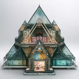 an art decoist architecture model of a house