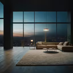 a living room with a large couch and coffee table