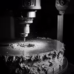 there is a large machine with a piece of bread