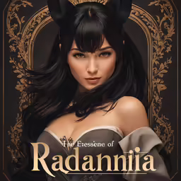 the cover of a book with a picture of an evil woman wearing horns and a cat - ears on it