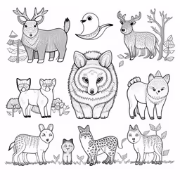 an illustration of a variety of animals