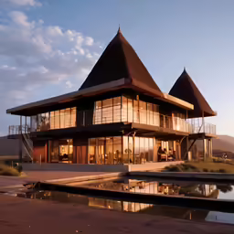 an exotic and extravagant residence in the middle of a desert