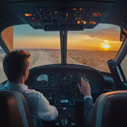 a couple of pilots riding in an airplane