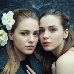 two beautiful young women dressed in evening clothes