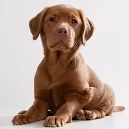 a cute little brown puppy laying down