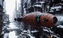 the camera is on top of an old building