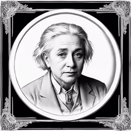 a person with an oval frame on the back