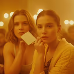 two young women sitting next to each other