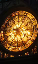there is a very old looking clock tower in the dark