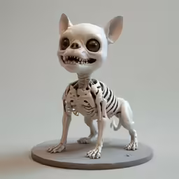 a small figurine with large eyes is shown