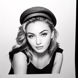 the beautiful woman is posing with her hat