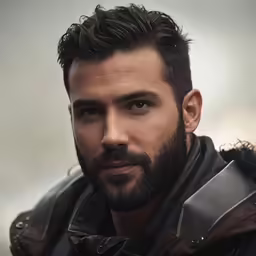 an image of a bearded man holding a knife