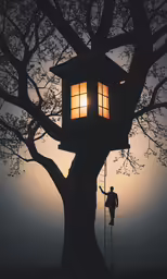 an image of a tree house that is up