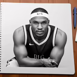 a picture of a basketball player posing for a portrait