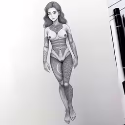 the drawing shows a woman