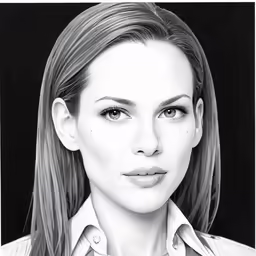 a girl wearing a collar shirt and tie looking down