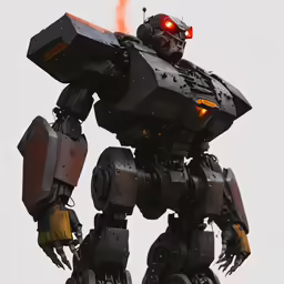 a large robot is posed in front of the camera