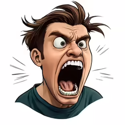 an image of a man that has his mouth open