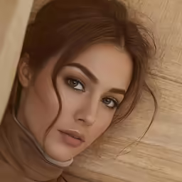 a beautiful young woman with long brown hair