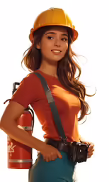 the woman in a helmet is holding a camera