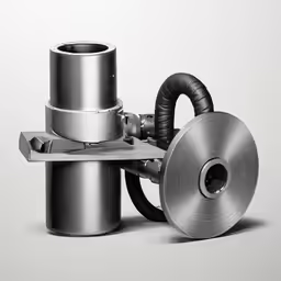 the metal object is sitting on a white background