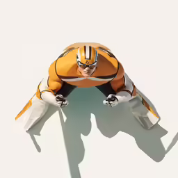 a man is wearing a yellow hockey uniform