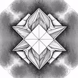 the shape and design of an origami piece