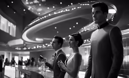 three young people standing in front of the bar on a ship