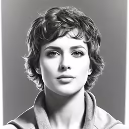a black and white photo of a beautiful woman