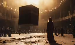 a man standing in a very dark and crowded room
