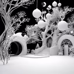 a large open air covered in snow and lights