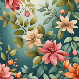 an ornate floral pattern on green and pink