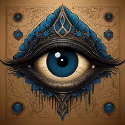 a tattoo art eye with a blue tear