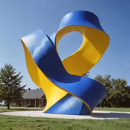 a statue is sitting in the grass in a park