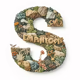 a letter with an image of some different animals and plants