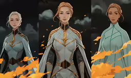 a series of three illustrations of the same character from game of thrones