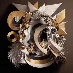an intricate clock has gold accents around it