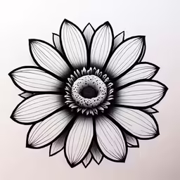 a drawing of a large flower with many petals